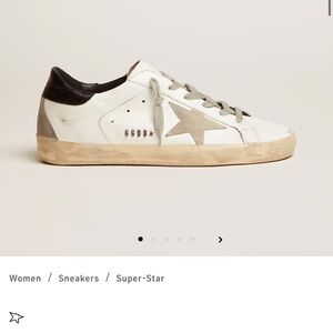 Golden Goose White and Black Superstar Sneakers